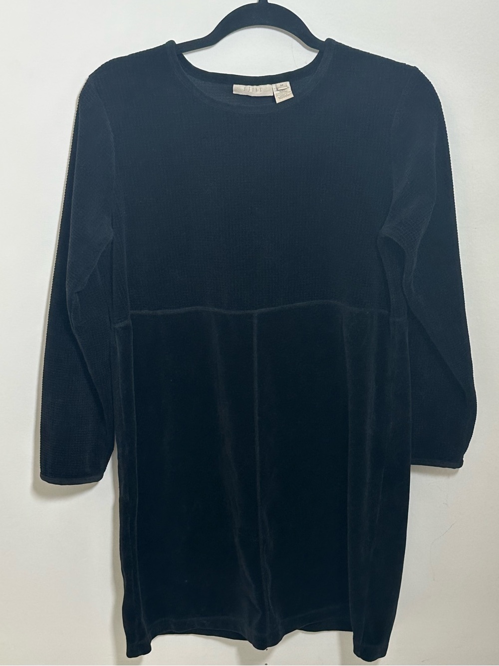 J. Jill Black Velvet Long Sleeve Dress